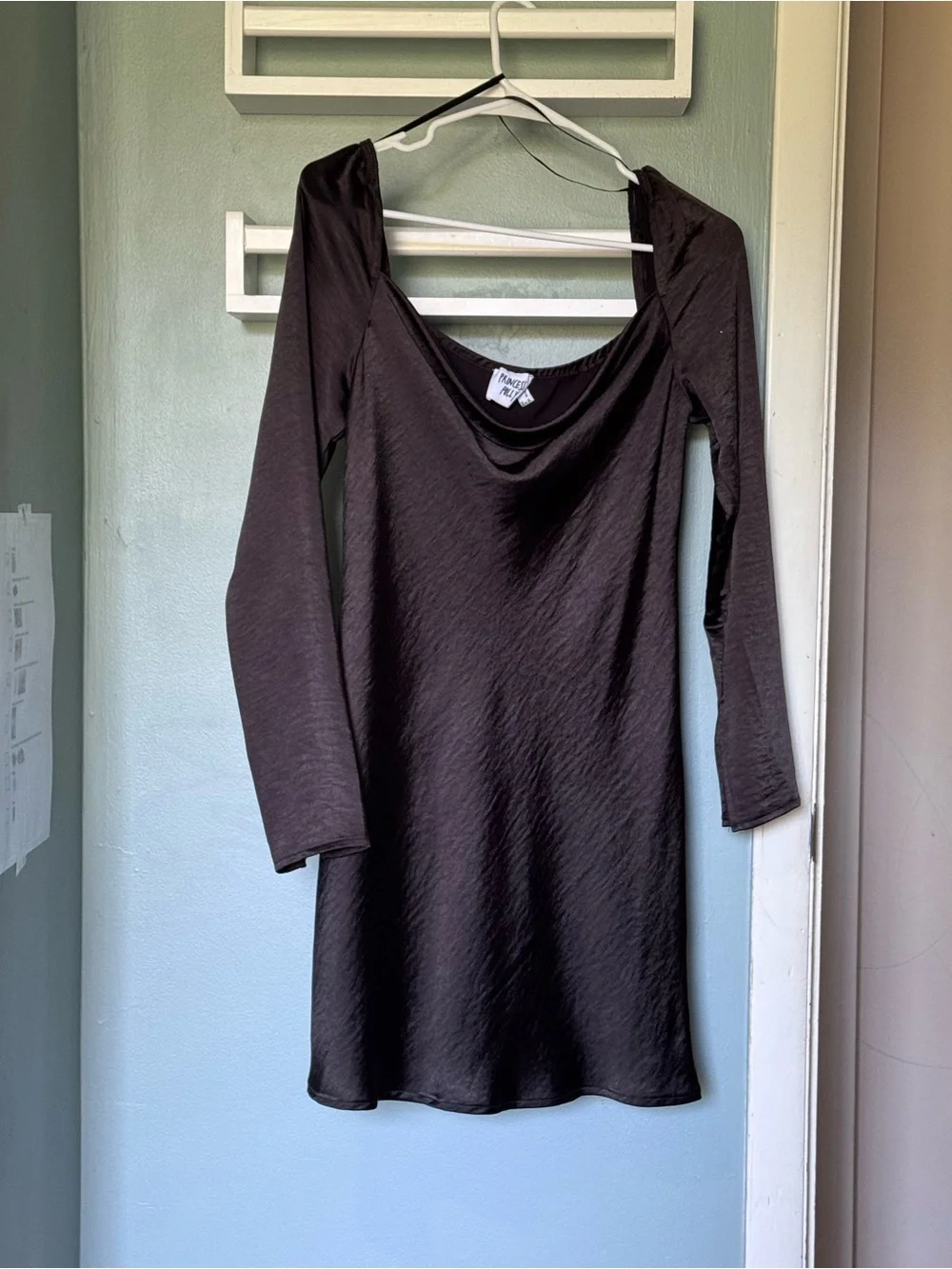 Princess Polly Black Long-Sleeve Cowl Neck Dress - Picture 1 of 4
